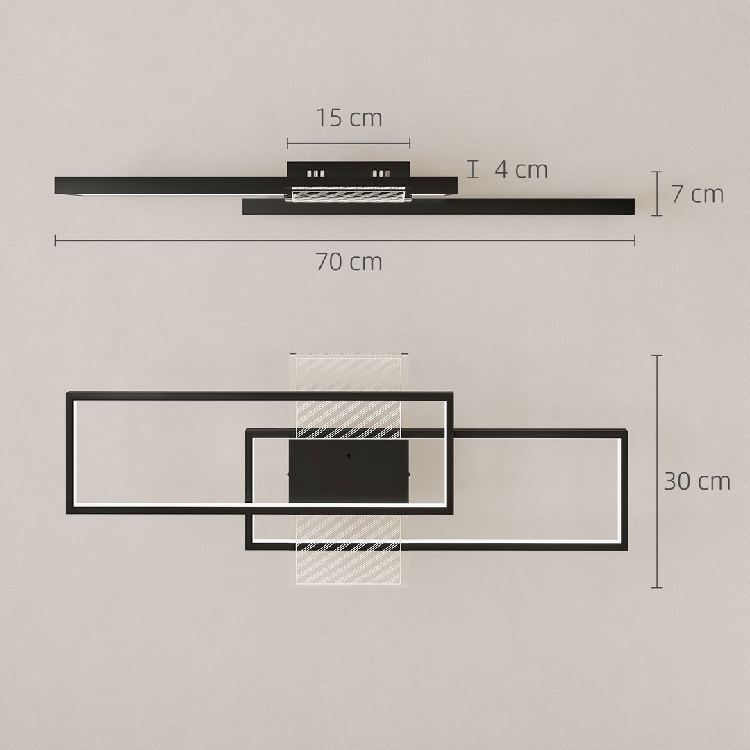 LED Ceiling Light, Modern Dimmable Ceiling Light with Wall Switch &amp; Remote Control, Flush Mount Ceiling Lamp with 3000-6000K Colour Temperatures for Living Room, Bedroom
