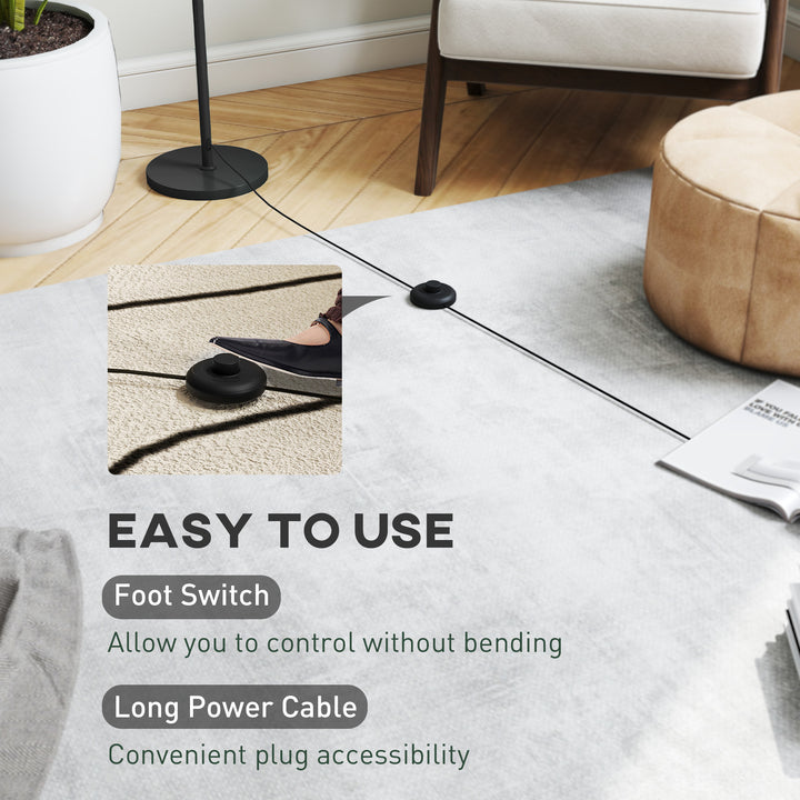Floor Lamp for Living Room, 3D Printed Modern Standing Lamp with Flowing Curved Shade, 3 Colour Temperature & Foot Switch, Minimalist Tall Pole Lampshade for Bedroom, Office, White