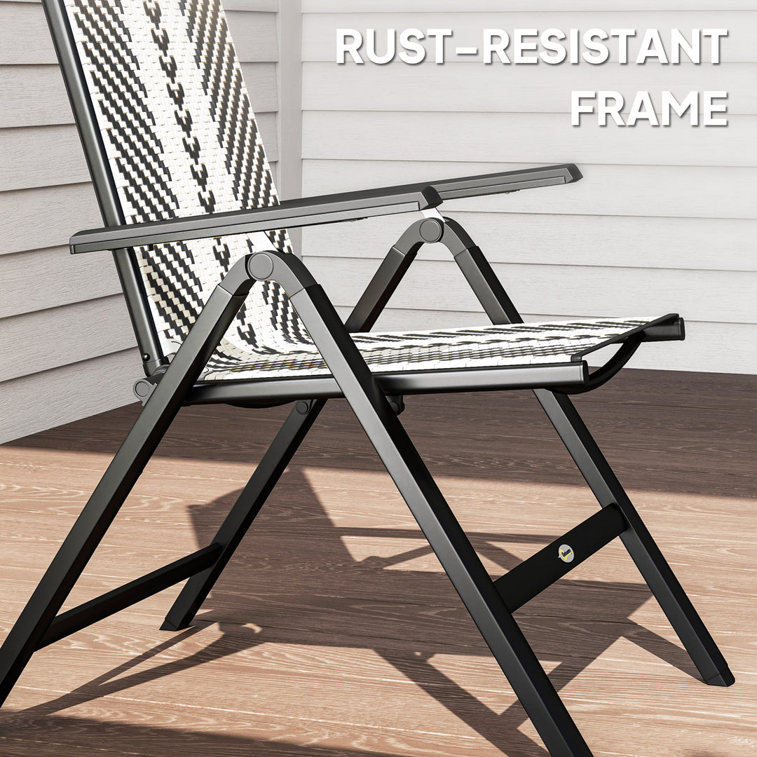 Rattan Reclining Garden Chairs - Black