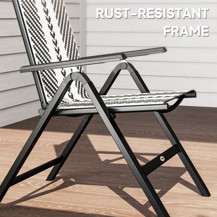Rattan Reclining Garden Chairs - Black