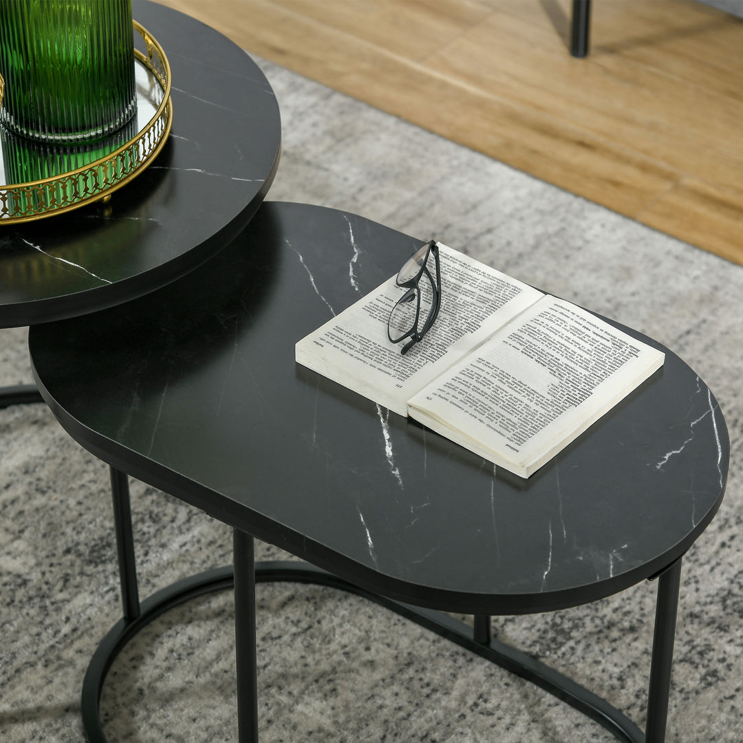 MCL Marble-Effect Nest of Tables - Black/White