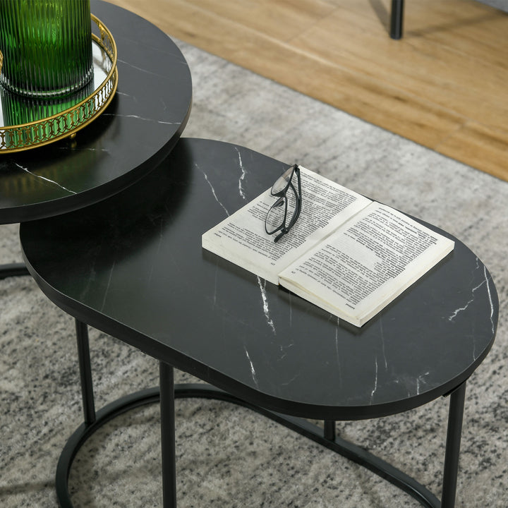 MCL Marble-Effect Nest of Tables - Black/White