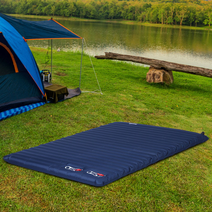 Outsunny Camping Mattress, Self-Inflating, Comfortable for 2/3 People, Durable PVC, Green