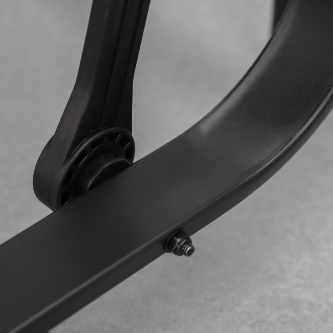 MCL Outdoor Gliding Rocking Chair with Sturdy Metal Frame Garden Comfortable Swing Chair, Black