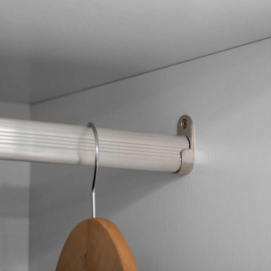 MCL 2-Door Wardrobe with 2 Drawers, Hanging Rod and Anti-tipping Straps for Bedroom Clothes Storage Organisation, White