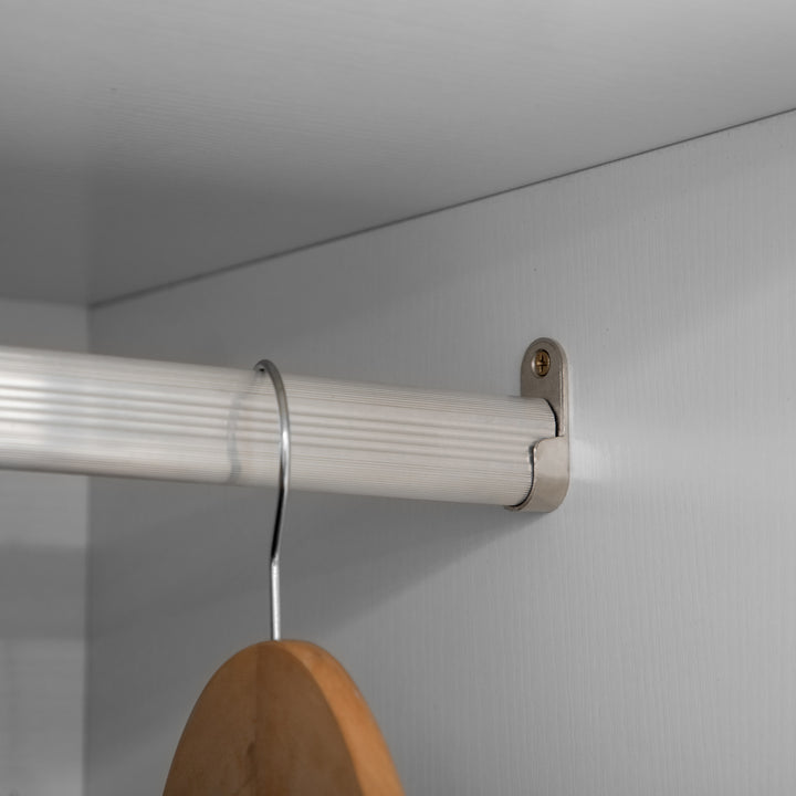 MCL 2-Door Wardrobe with 2 Drawers, Hanging Rod and Anti-tipping Straps for Bedroom Clothes Storage Organisation, White