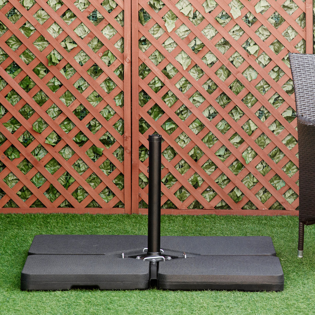 Four-Piece Plastic Cantilever Parasol Base - Black