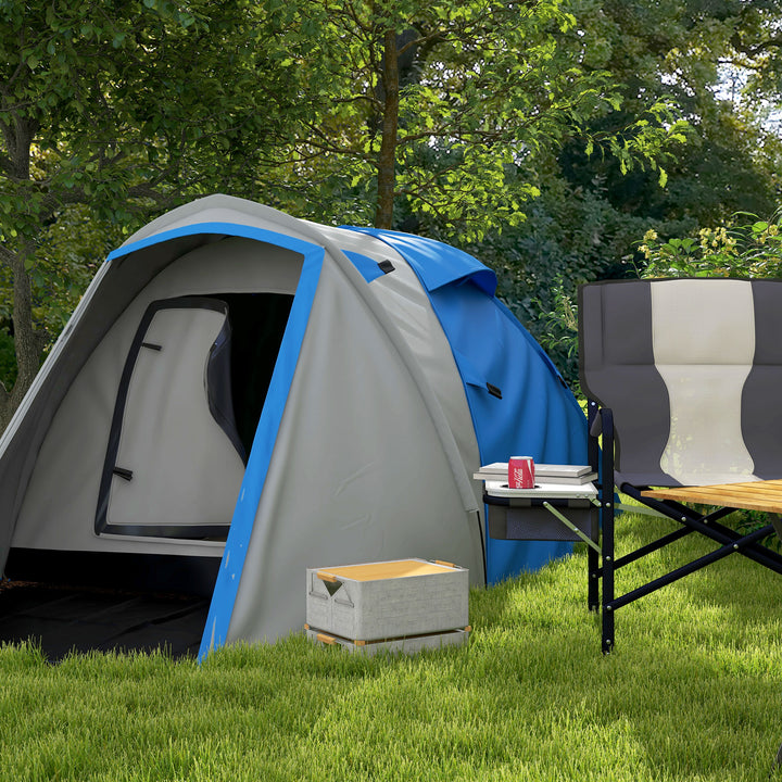Two-Man Dome Tent, with Front Porch and Accessories - Blue/Grey