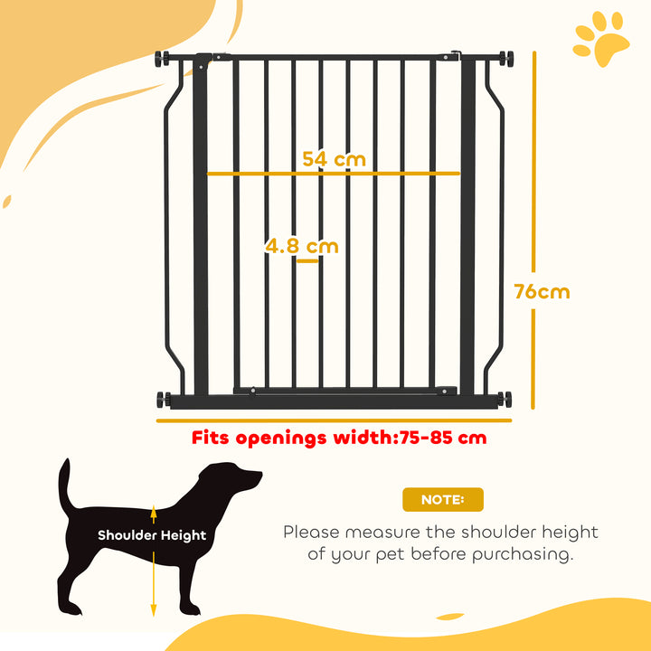 Extra Wide Dog Safety Gate, with Door Pressure, for Doorways, Hallways, Staircases - Black