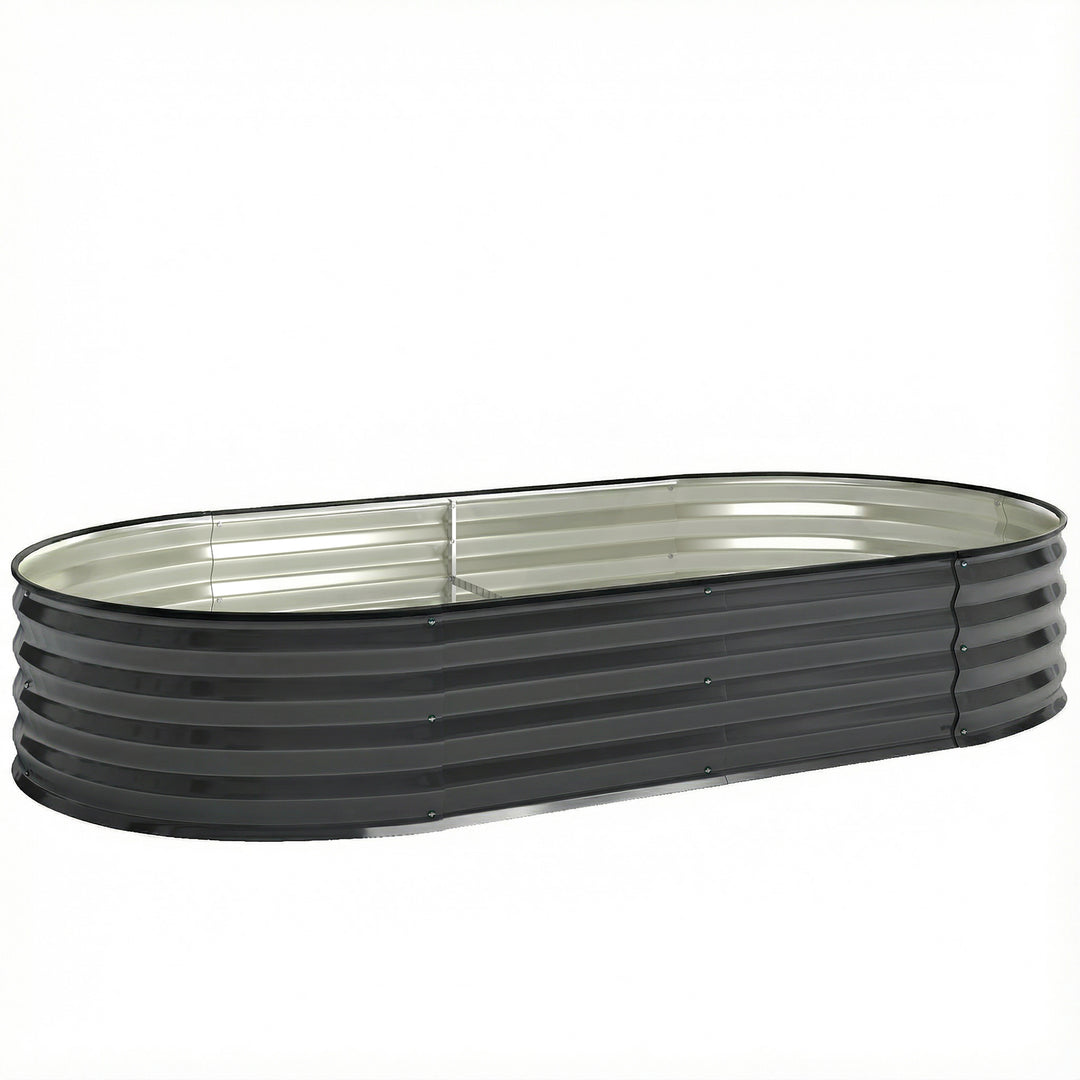 Galvanised Raised Garden Bed, Metal Planter Box with Safety Edging, fo