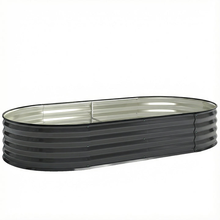Galvanised Raised Garden Bed, Metal Planter Box with Safety Edging, fo