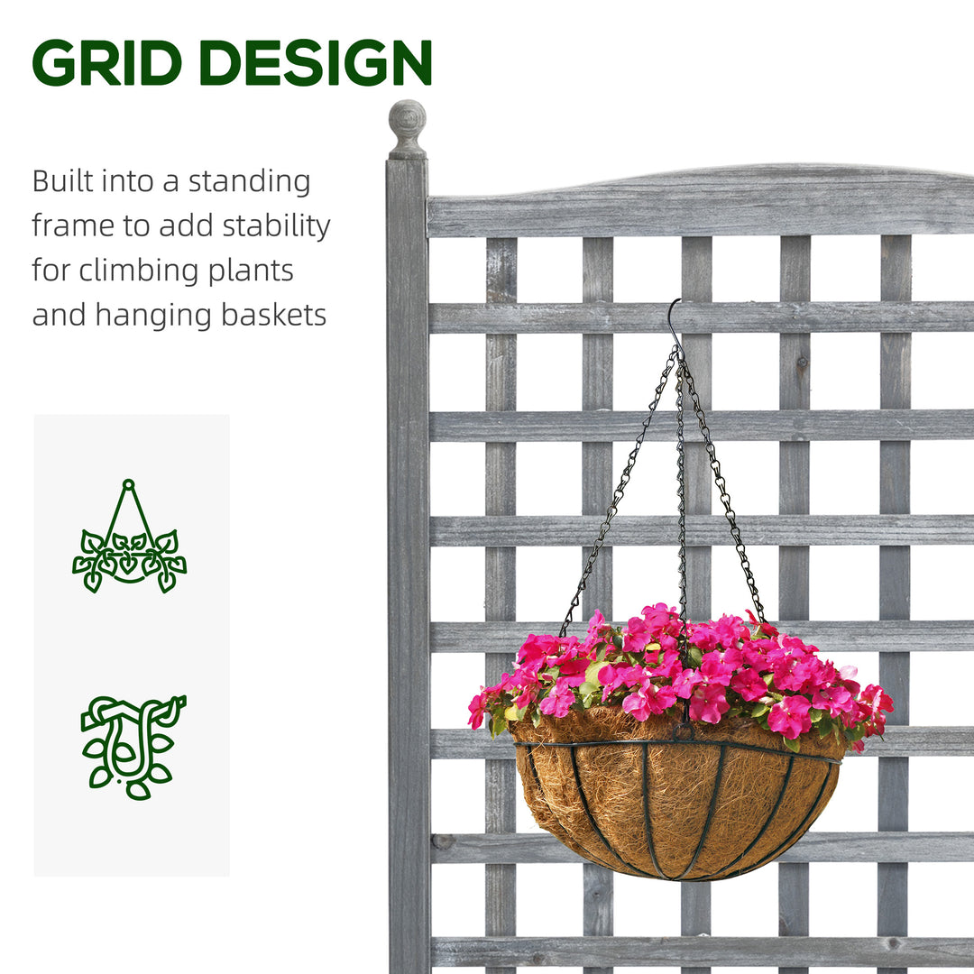 Garden Planters with Trellis for Climbing Vines, Wood Raised Beds for 