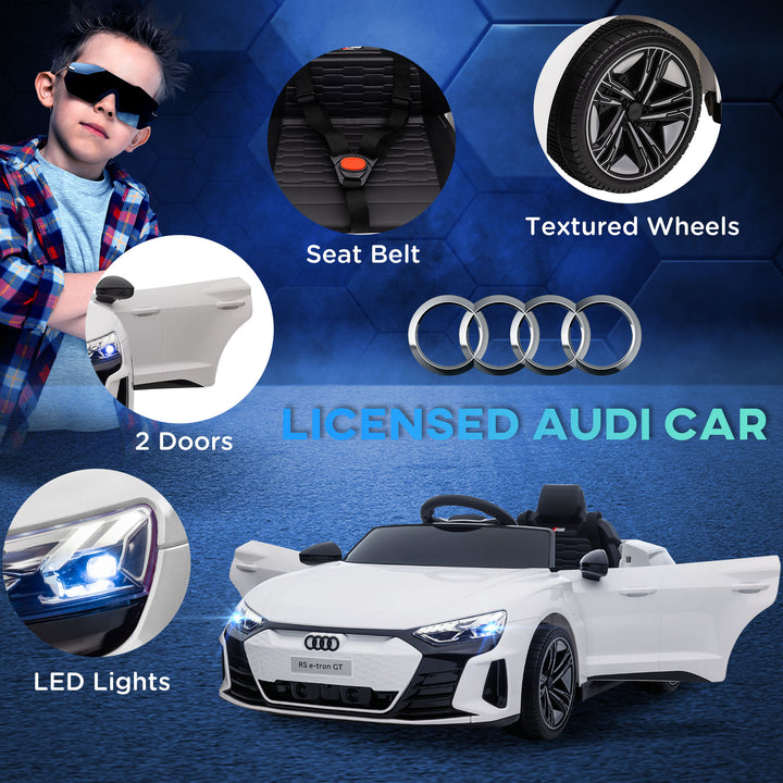 Audi Licensed 12V Kids Electric Ride-On, with Remote Control, Suspension System, Lights, Music, Motor - White