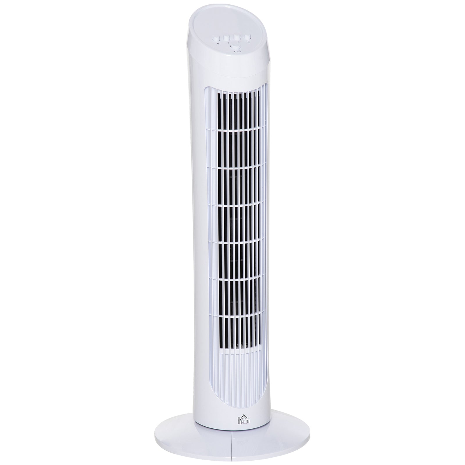 Tower Fan for Bedroom Cooling, 30 Inch Electric 70° Oscillating Fan with 3 Speed Settings, Standing Floor Fan for Home Office Indoor, White