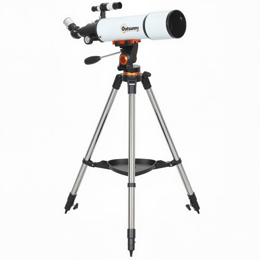 MCL Astronomy Telescope for Adults and Beginners with 80 mm Aperture, Carry Bag, White