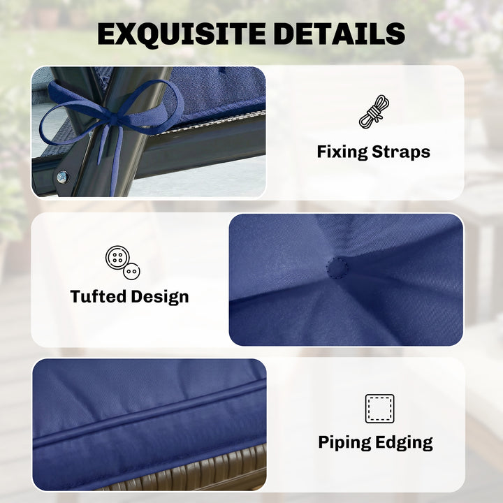 Garden Seat Cushion with Ties, 42 x 42cm Replacement Dining Chair Seat