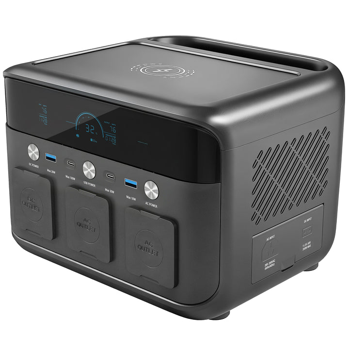 Portable Power Station with LiFePO4 Battery, 1.5H Fast Charge, Camping