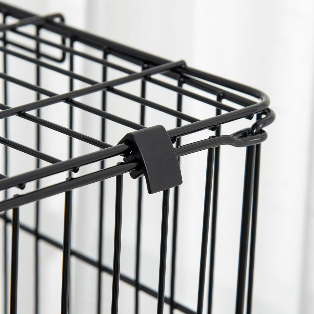 MCL Four-Tier Small Animal Cage, for Bunnies, Ferrets, Chinchillas w/ Wheels, Tray - Black