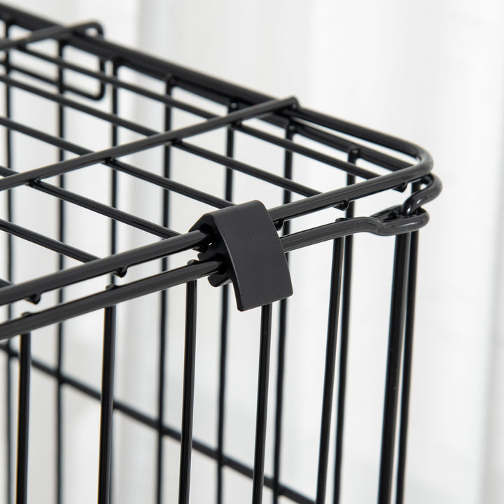 MCL Four-Tier Small Animal Cage, for Bunnies, Ferrets, Chinchillas w/ Wheels, Tray - Black