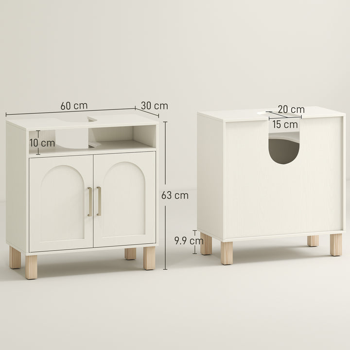 Under Sink Cabinet for Basin without Pedestal - Cream White