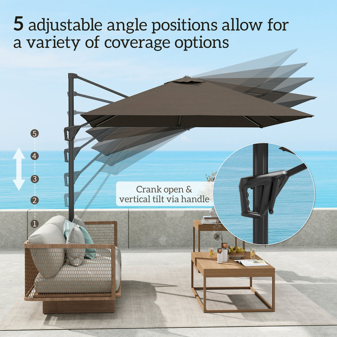 Patio Offset Parasol Umbrella - Tan