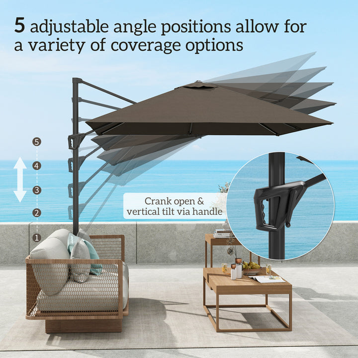 Patio Offset Parasol Umbrella - Tan