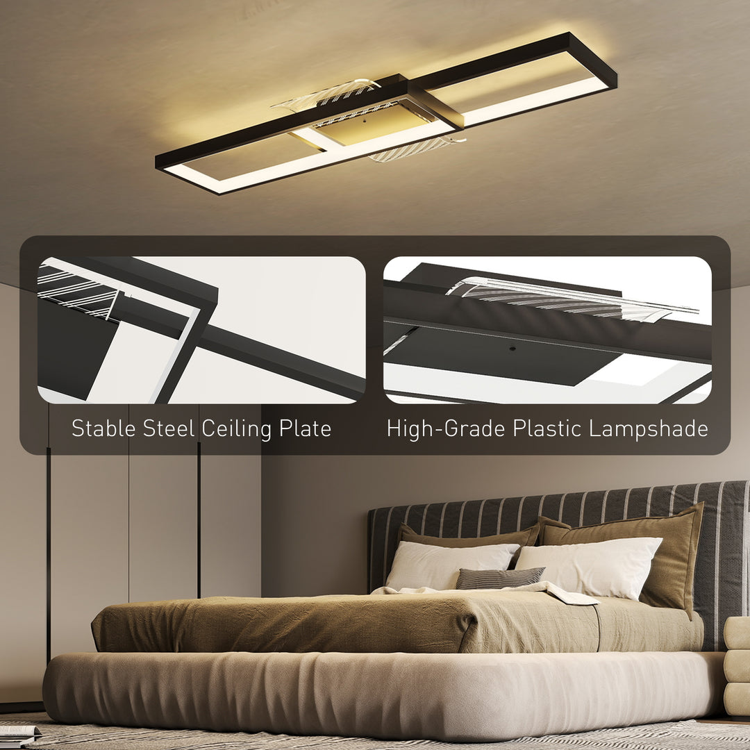 LED Ceiling Light, Modern Dimmable Ceiling Light with Wall Switch &amp; Remote Control, Flush Mount Ceiling Lamp with 3000-6000K Colour Temperatures for Living Room, Bedroom