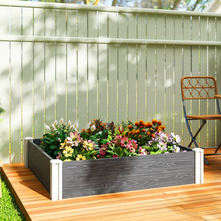 Vinyl Raised Garden Bed Kit, 3 x 3 x 1ft Modular Elevated Garden Box w
