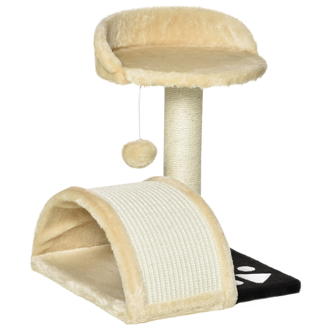 MCL Cat Tree Scratching Scratcher Post Kitten Activity Centre Climber Hanging Ball Beige