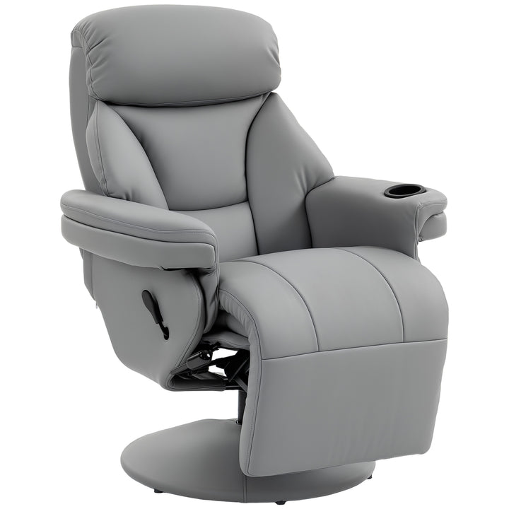 Upholstered Reclining Armchair, Manual Recliner Chair with Footrest an
