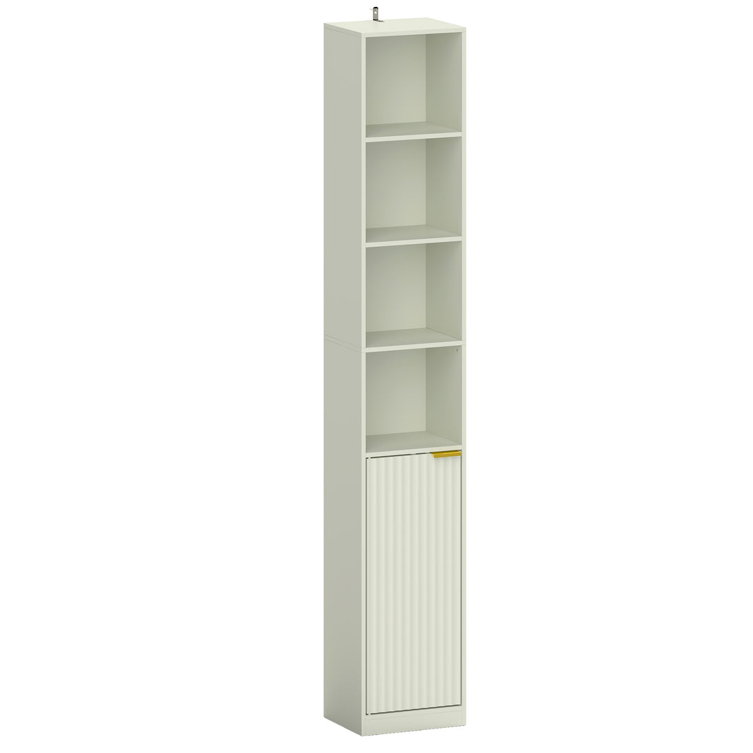 Bookcase Adjustable Shelf Bookshelf Anti-Tip Hardware 6-Tier Storage C
