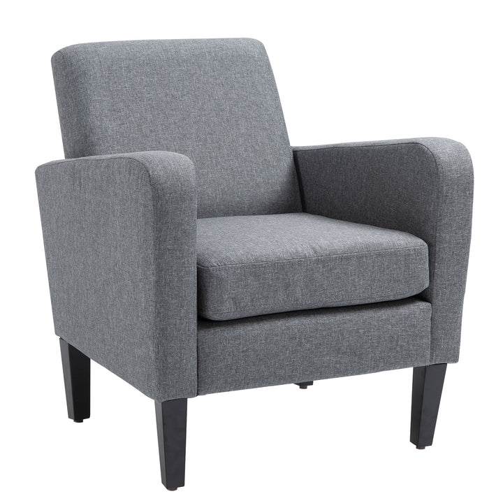 HOMCOM Linen Single Armchair, with Padded Seat - Grey | Aosom UK