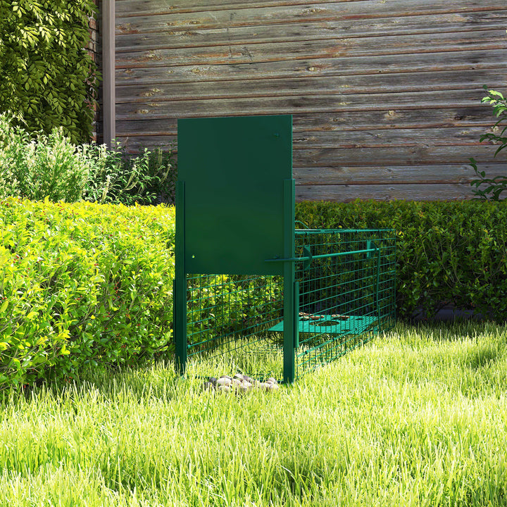 Metal Rat Trap with Single Door, for Small Animals, Dark Green