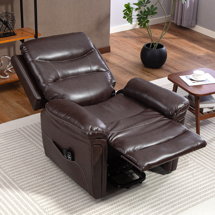 HOMCOM Power Lift Recliner Chair with Vibration Massage, Heat, USB - Brown
