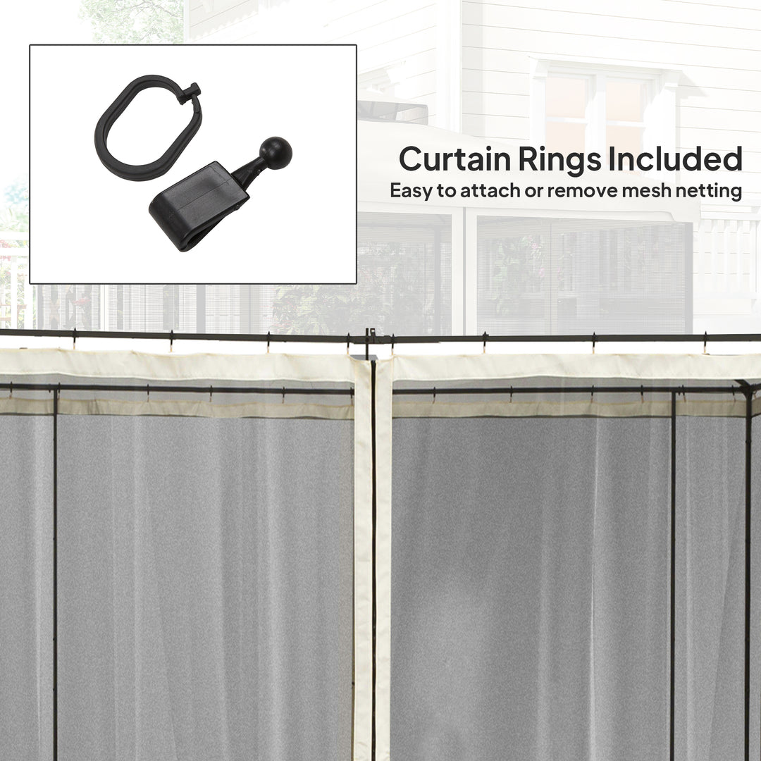 302 x 207cm Universal Replacement Mesh Sidewall Netting for Patio Gazebos and Canopy Tents, (Sidewall Only) Beige