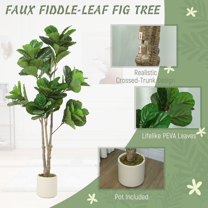 180cm Artificial Fiddle Leaf Fig Tree - Green