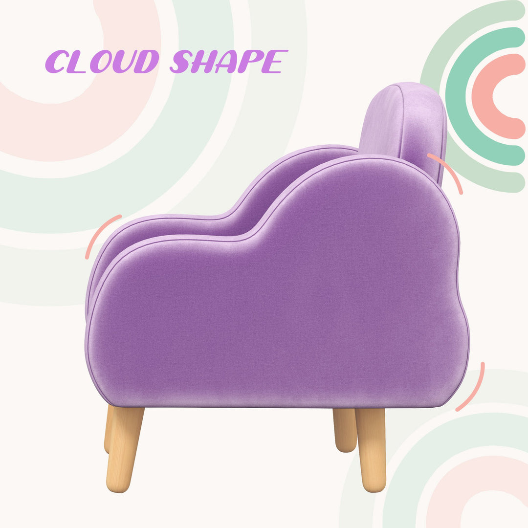 ZONEKIZ Cloud Shape Toddler Armchair, Ergonomically Designed Kids Chair, Children Playroom Mini Sofa for Relaxing for Ages 1.5-5 Years | Aosom UK