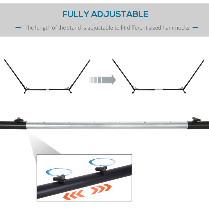 3.1–3.8m Adjustable Universal Hammock Stand Metal Frame Garden Camping Picnic Outdoor Patio Replacement – Stand Only