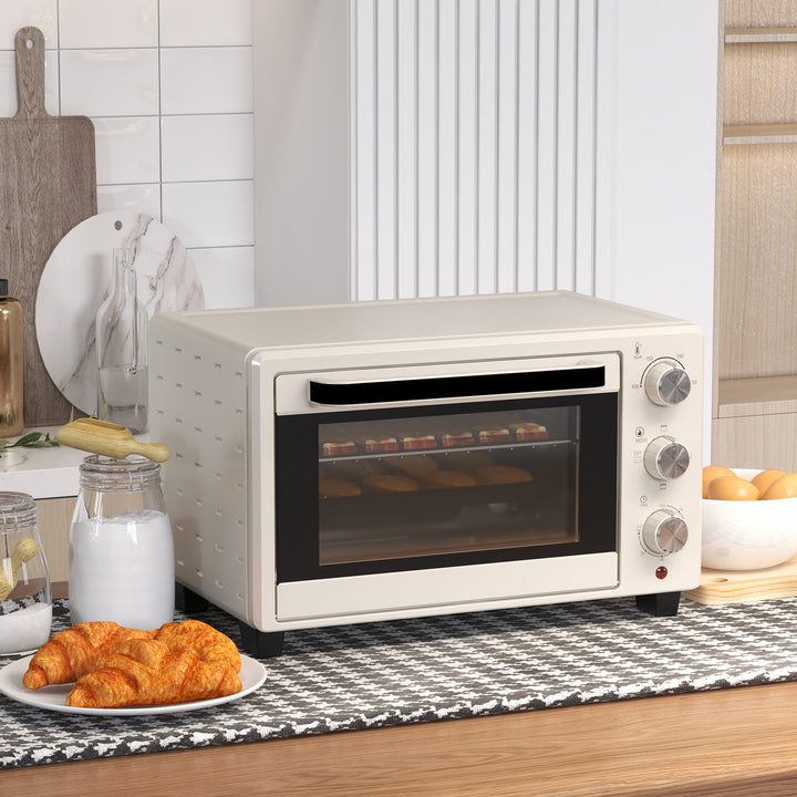 21L Mini Countertop Oven, 100°C-230°C Adjustable Temp - White