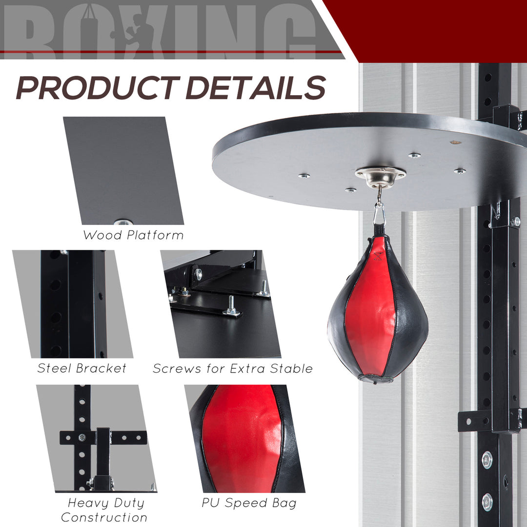 Speedball Platform Punch Bag Frame, Wall Mounted Swivel Bracket MMA Exercise Training Workout w/Ball