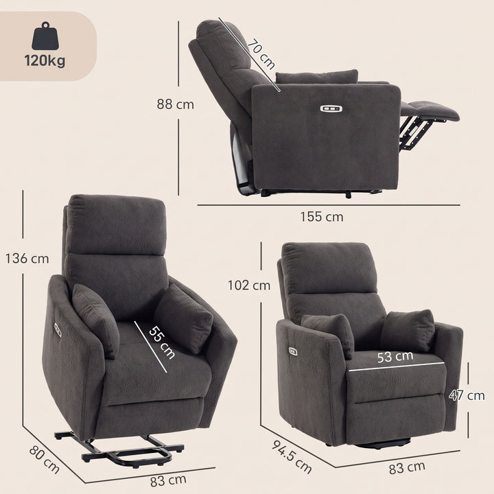 Riser Recliner Chair with Massage and Heat, Teddy Fleece Electric - view 3