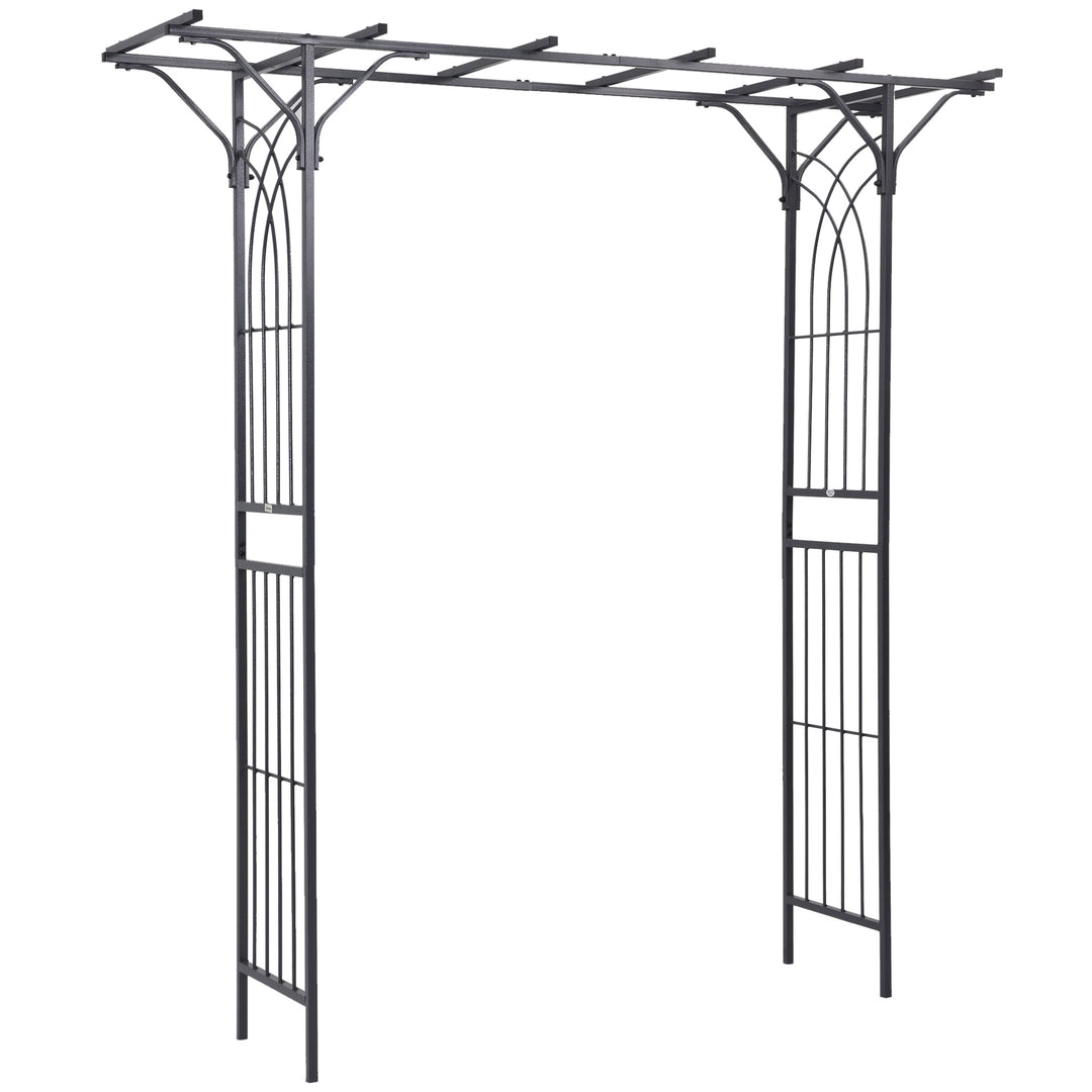 210cm Decorative Metal Garden Trellis Arch with Durable Steel Tubing &amp;