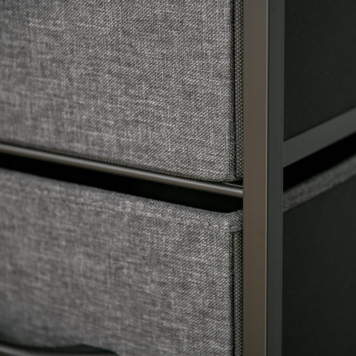 MCL 4 Drawer Storage Chest Unit Home Cabinet w/ Shelves Home Living Room Bedroom Entryway Living Furniture, Black