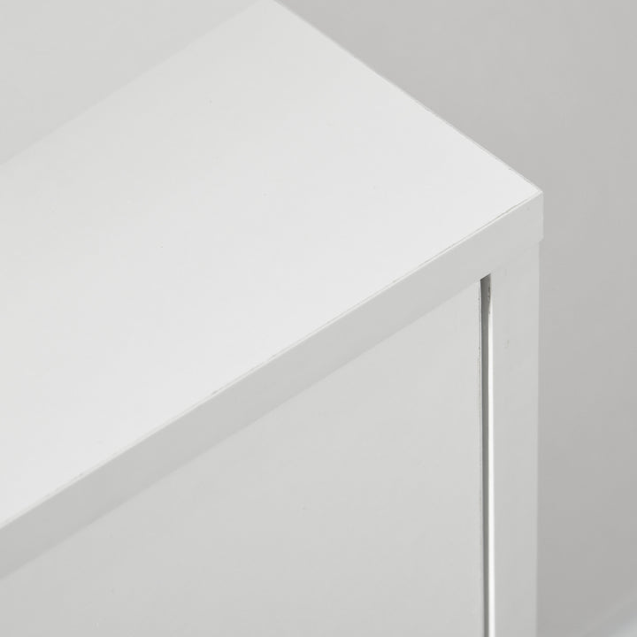 Chest of Drawers, 3-Drawer Storage Organiser Unit with Wood Legs for Bedroom, Living Room, White
