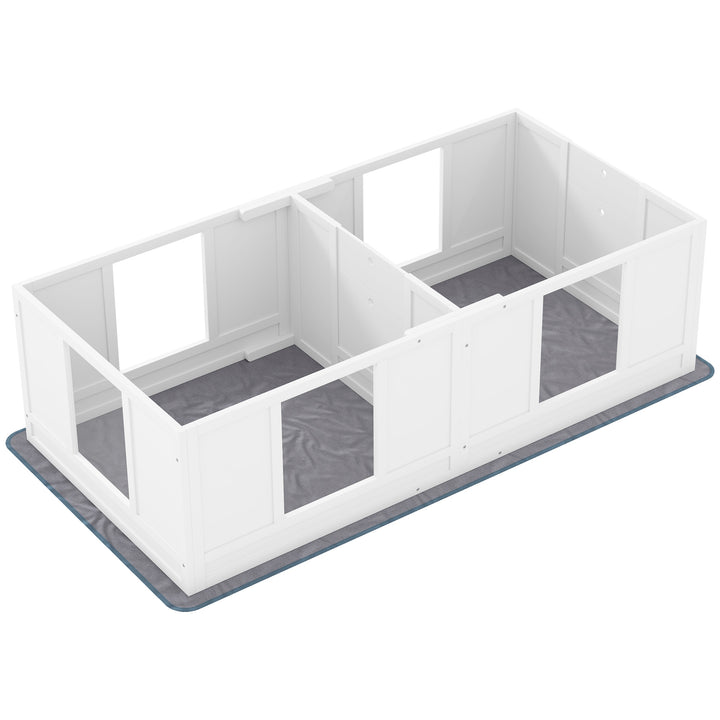 Two Room Design, Whelping Box for Dogs with Whelping Pad, Clear Panels, Adjustable Entrance, for Small Dogs, 164 x 80cm