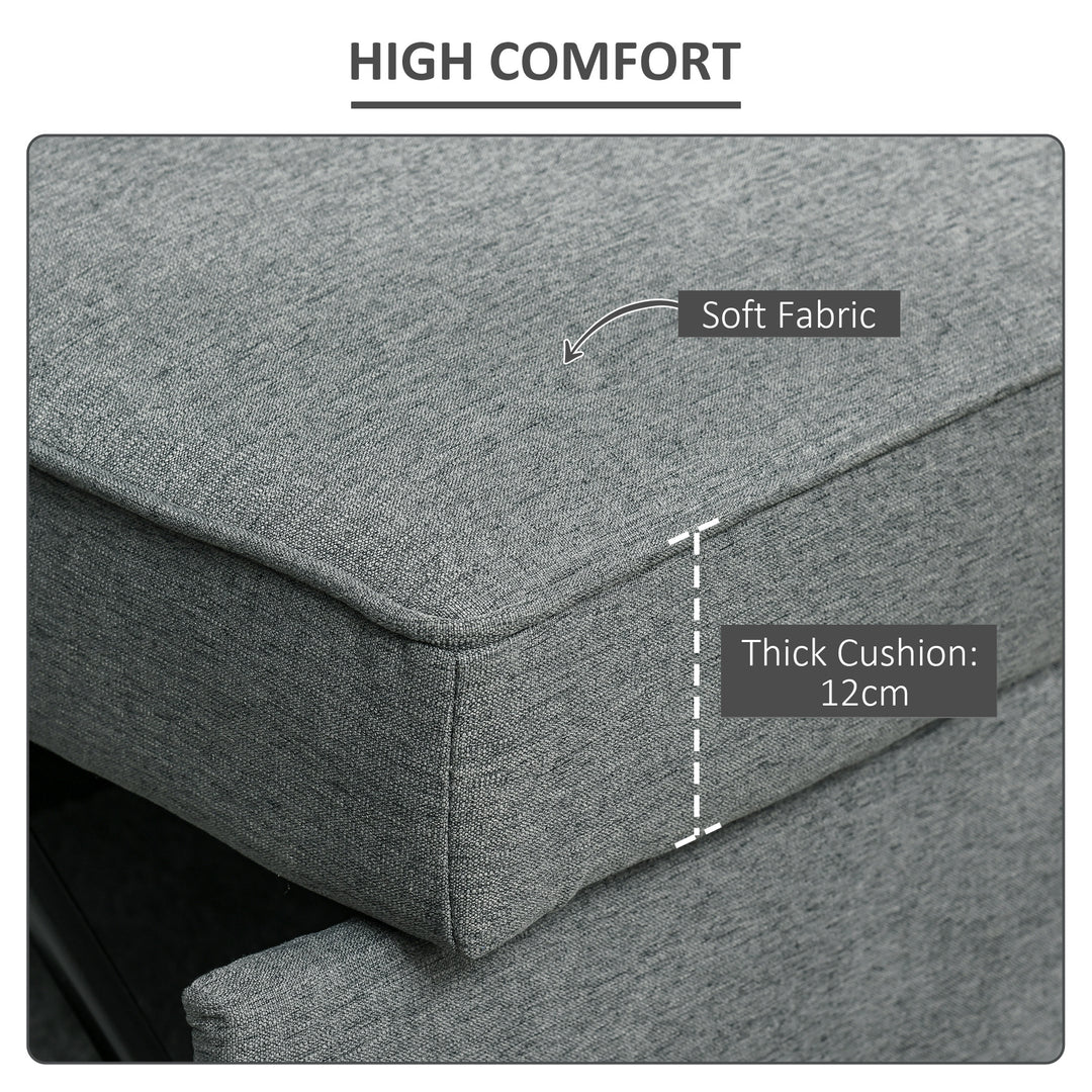 Double Sofa Bed Click Clack Sofa Bed Pull Out Bed with Adjustable Backrest for Living Room and Bedroom Grey