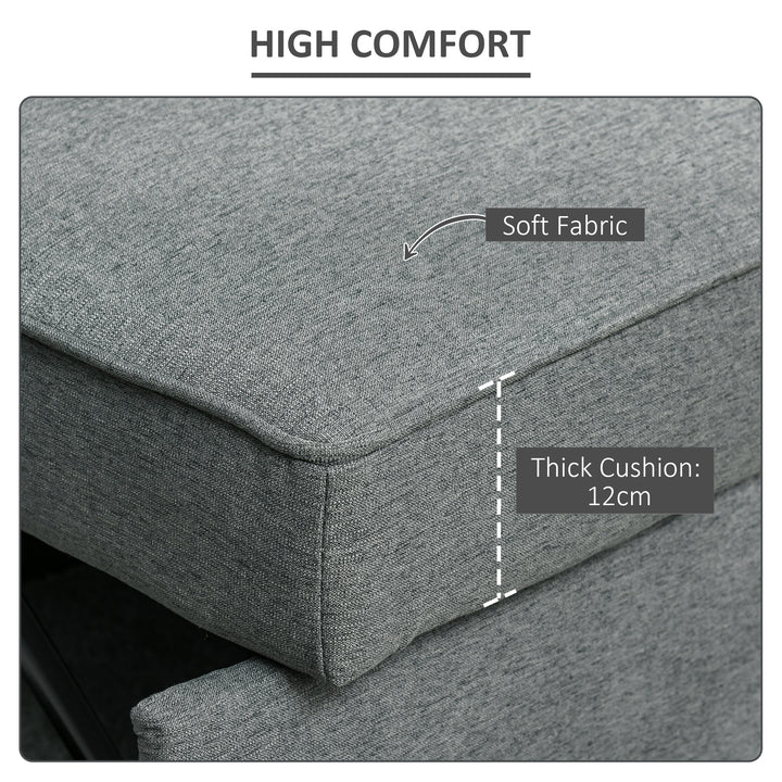 Double Sofa Bed Click Clack Sofa Bed Pull Out Bed with Adjustable Backrest for Living Room and Bedroom Grey