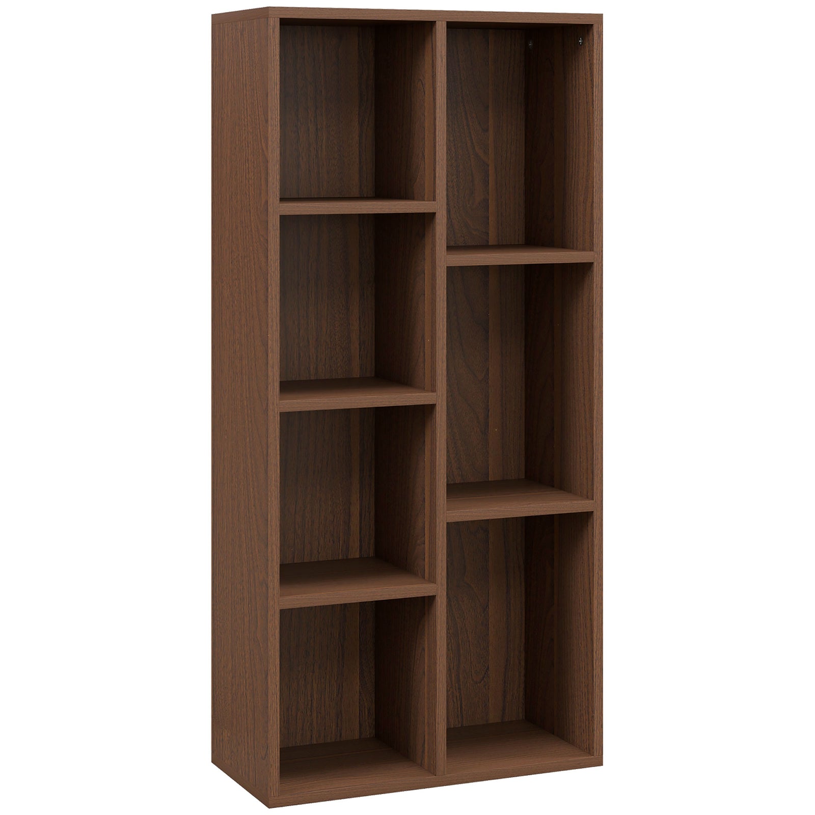 Seven-Cube Bookcase - Walnut Wood Effect