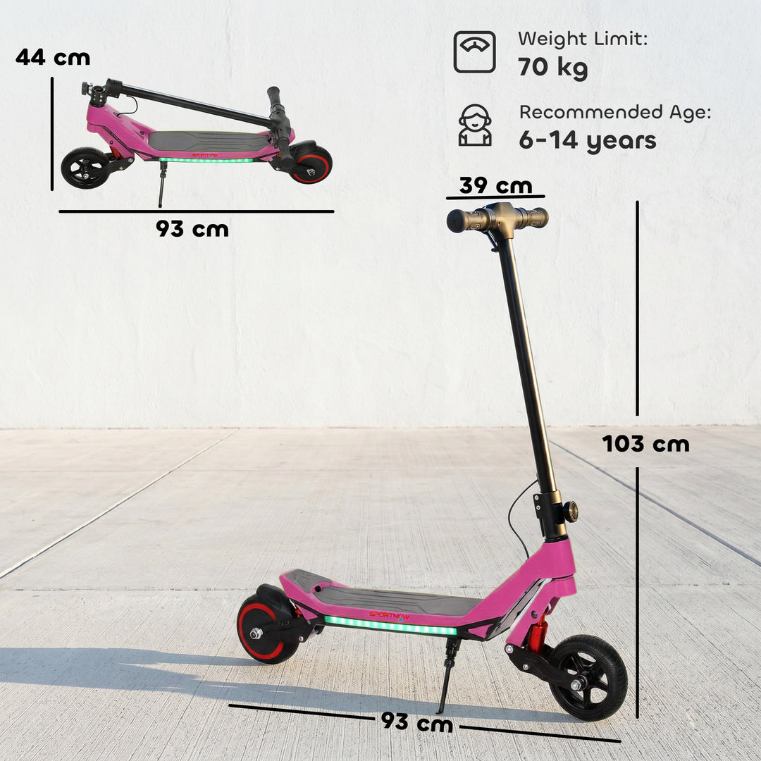 Electric Scooter for Kids, Foldable E Scooter for Age Age 6+ with LED 