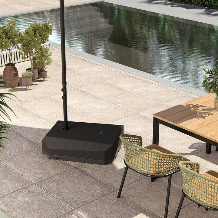 Parasol Base Plastic Umbrella Stand for Cantilever Parasol with Wheels, Heavy Duty Umbrella Stand, Water/Sand Filled